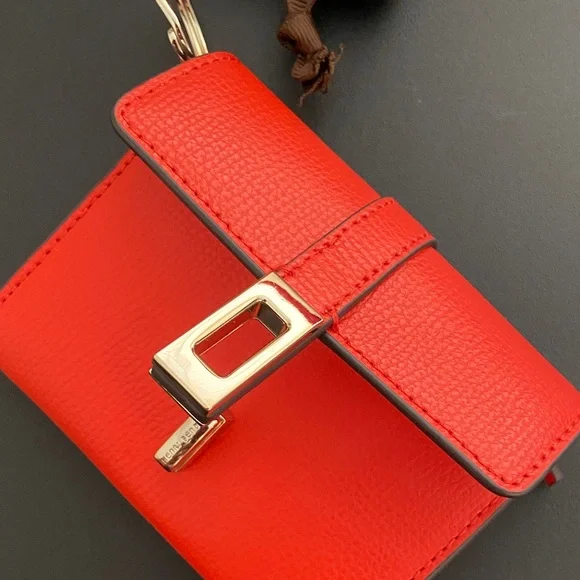Henri Bendel Orange Leather Compact Wallet - Picture 9 of 16